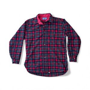 Vintage - Pendleton Red Plaid Virgin Wool Flannel Shirt Size Large